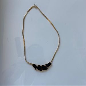 Vintage Art Deco gold and black necklace